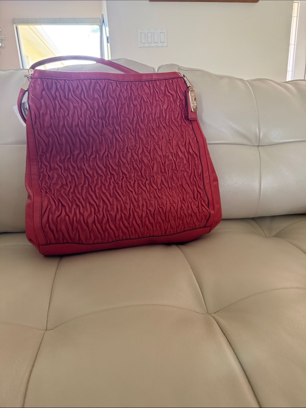 Red Textured Women’s Shoulder Bag